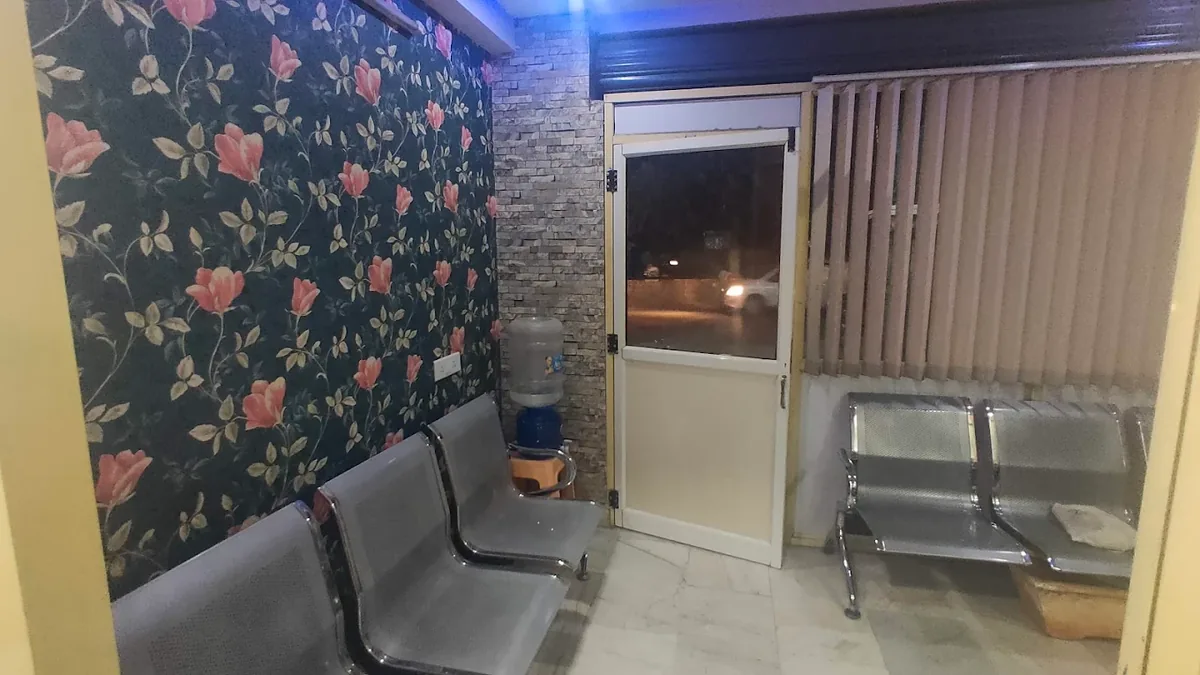 Reception and waiting lounge at Dhanvi Dental Clinic